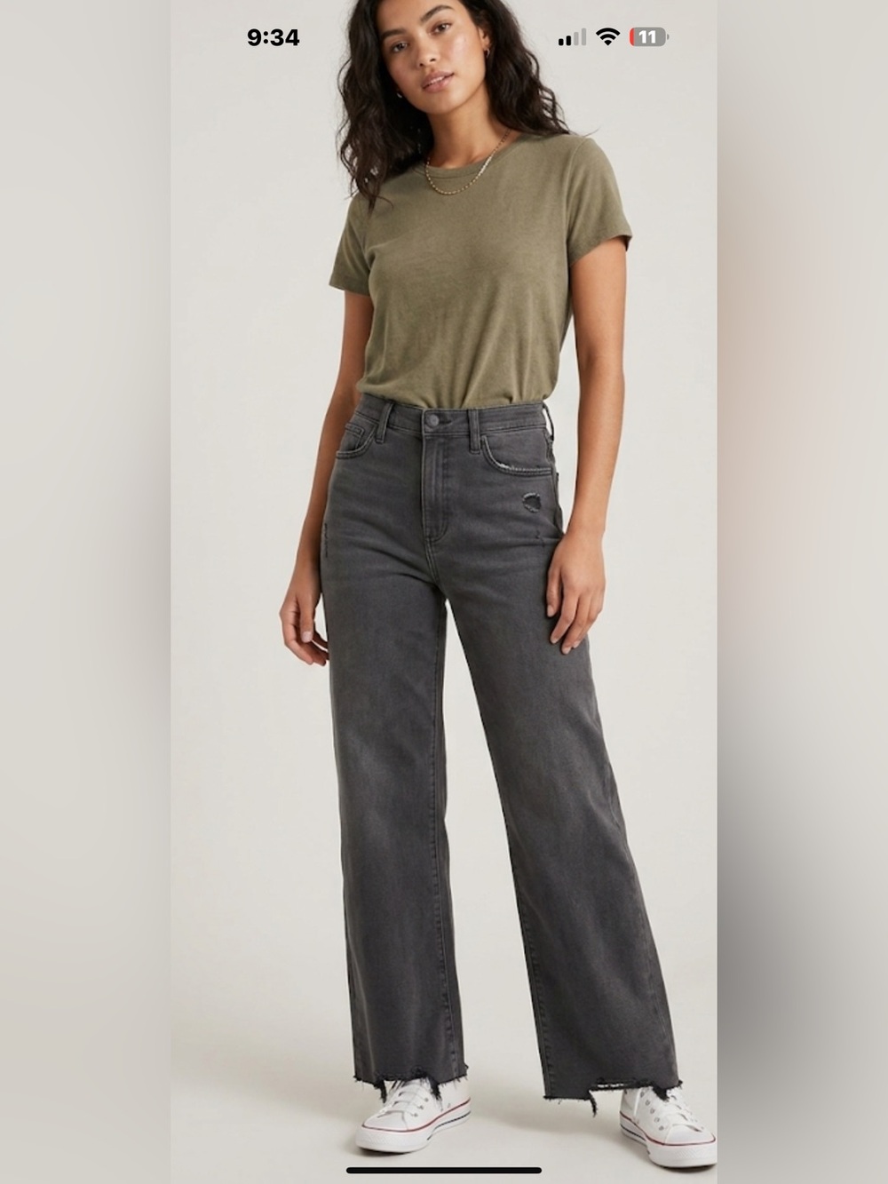 Joe's Jeans The BlakeHigh-Rise Wide-Leg Crop Jeans in Washed Gray. NWT